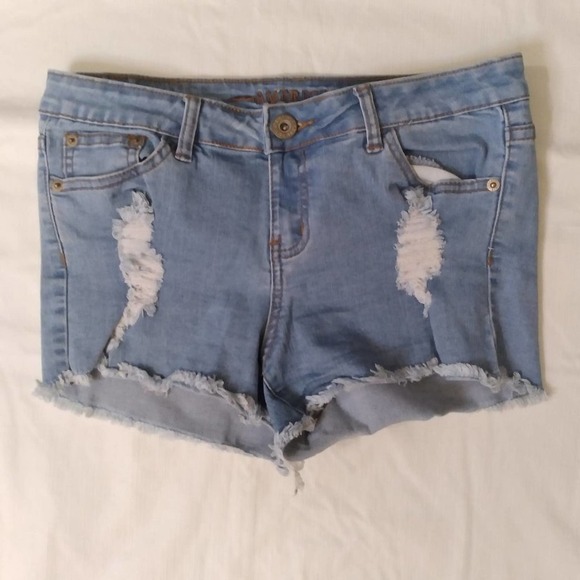 American Blue Premium Distressed Denim Rip Shorts - Picture 1 of 7